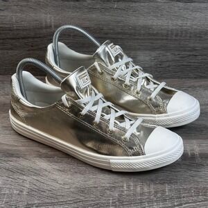 Converse Chuck Taylor All Star Dainty Lucky Ox Sneakers Womens 8.5 Gold NEW